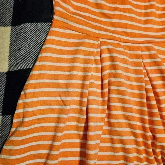 Unbranded Juniors Orange with White Stripes Sleeveless Mesh Top Dress Size Large - Picture 2 of 8